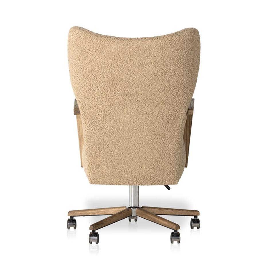 Melrose Desk Chair In Sheepskin Camel by FOUR HANDS