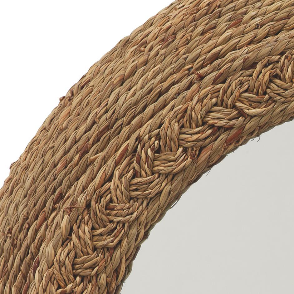 Seagrass Round Wall Mirror by Jamie Young