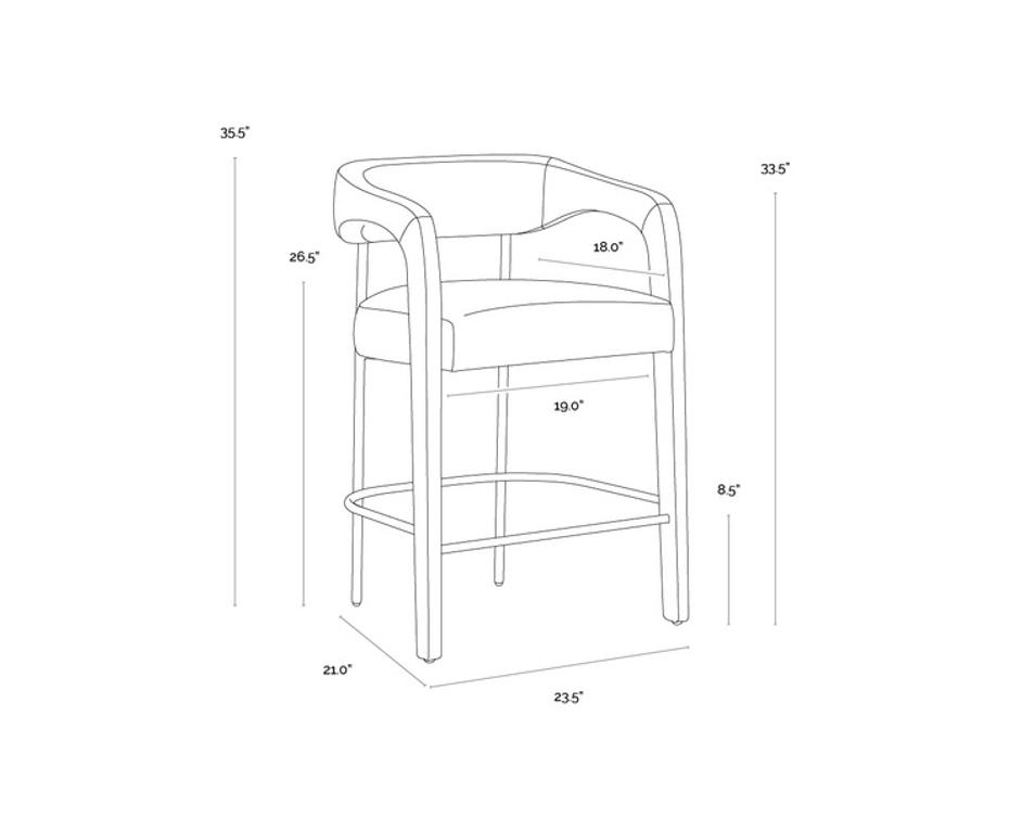 MAVIA COUNTER STOOL - LUDLOW SESAME LEATHER by Sunpan
