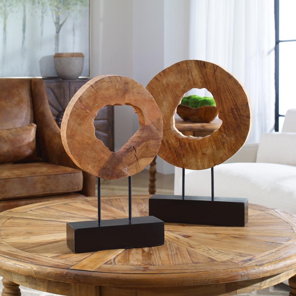 Ashlea Wooden Sculptures S/2 by Uttermost