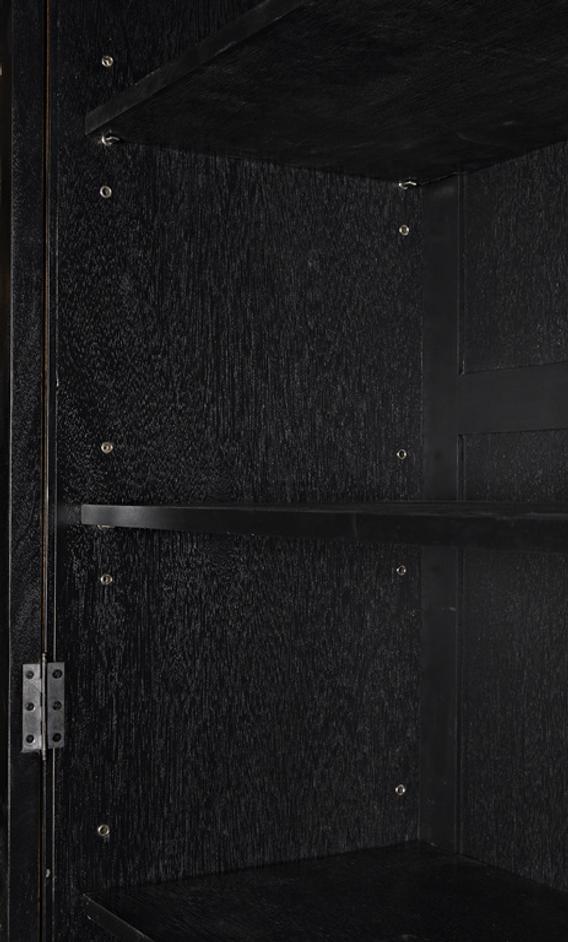 Noho Hutch in Mahogany, Hand-Rubbed Black with Light Brown Accents by Noir Furniture