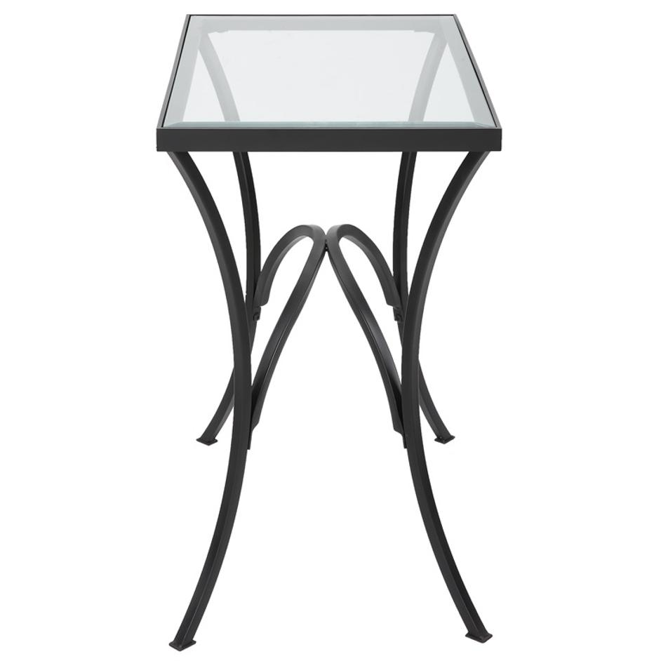 Alayna Black Metal & Glass End Table by Uttermost