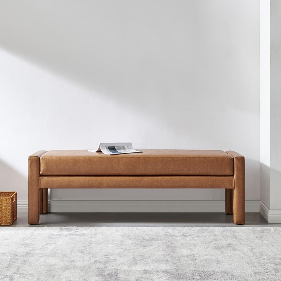 Lucca PU Bench, Vintage Cider by New Pacific Direct