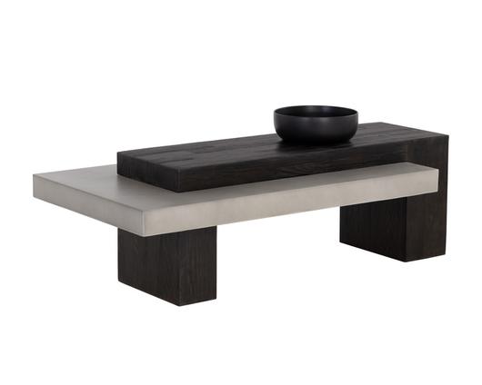 HERRIOT COFFEE TABLE - DARK BROWN / GREY by Sunpan