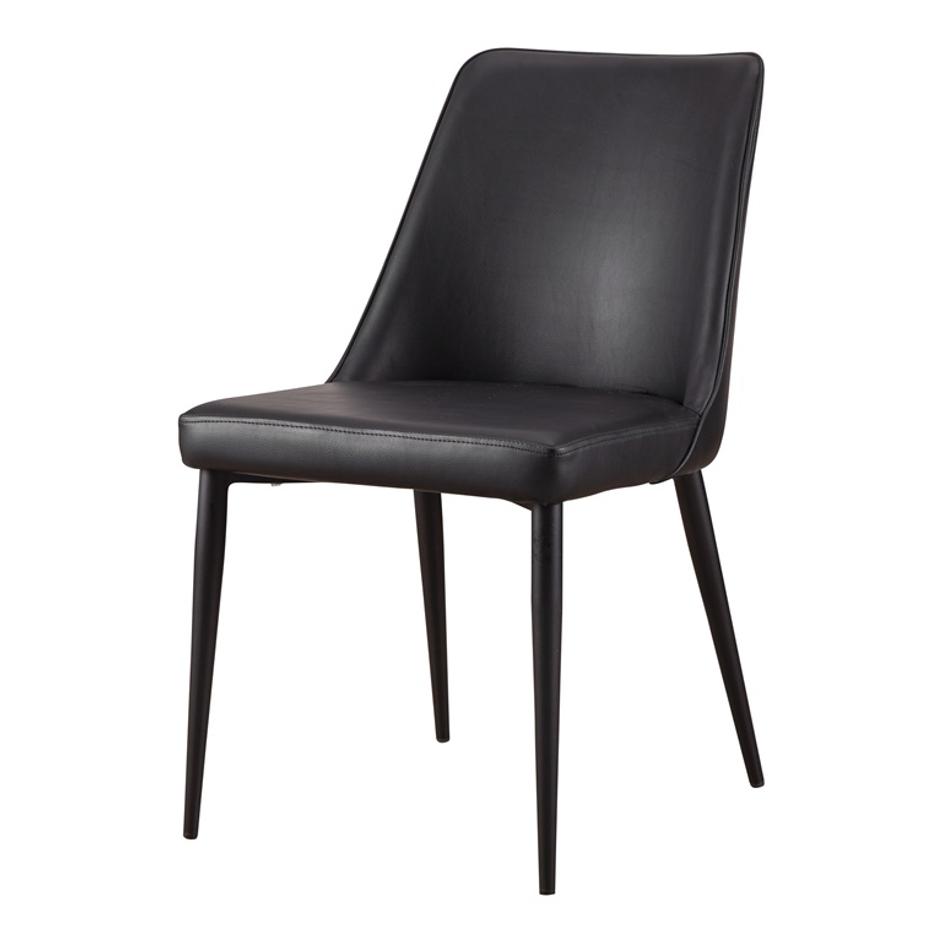 LULA DINING CHAIR BLACK VEGAN LEATHER-M2 by Moes Home