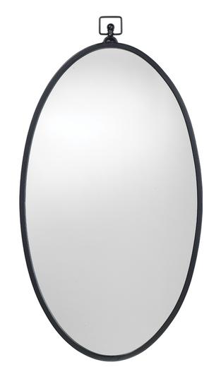 Wade Iron Oval Wall Mirror, Black by Jamie Young