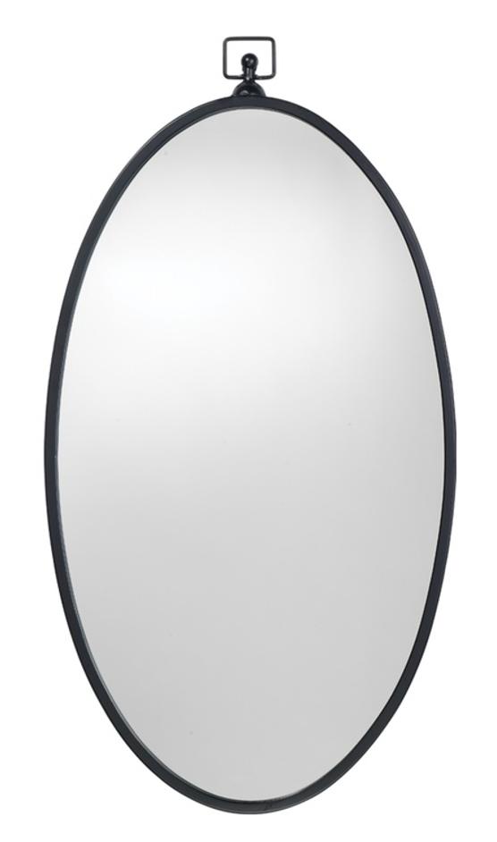 Wade Iron Oval Wall Mirror, Black by Jamie Young