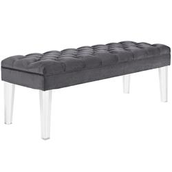 Percival Performance Velvet Bench In Gray by Modway Furniture