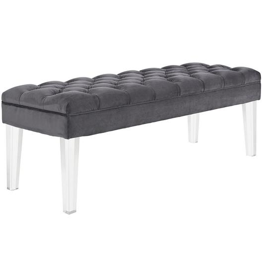 Percival Performance Velvet Bench In Gray by Modway Furniture