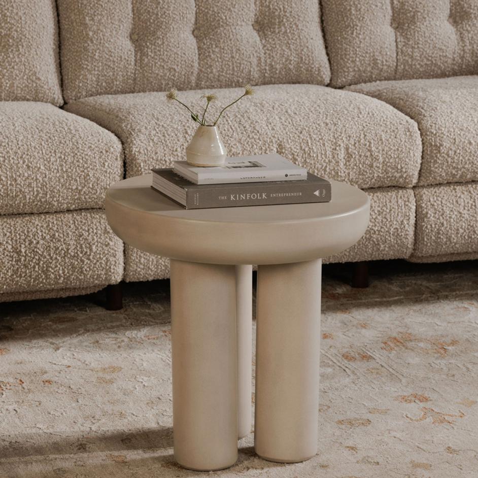 Rocca Side Table Cream by Moes Home