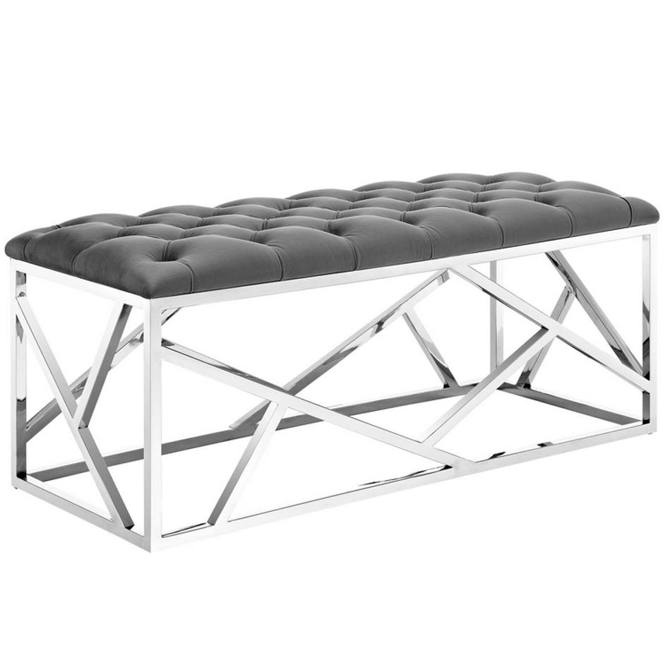Santoli Bench In Silver Gray by Modway Furniture