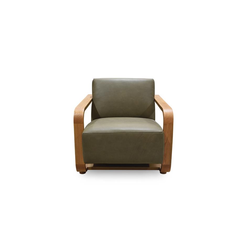 Eckersley Lounge Chair Olive Leather by Moes Home