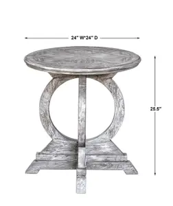 Maiva Accent Table In White by Uttermost