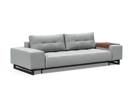 GRAND D.E.L. SLEEPER SOFA in MELANGE GREY FABRIC WITH Black wood LEGS 538 by INNOVATION USA