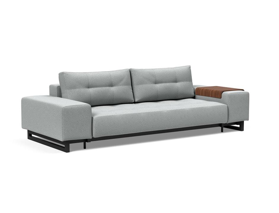 GRAND D.E.L. SLEEPER SOFA in MELANGE GREY FABRIC WITH Black wood LEGS 538 by INNOVATION USA