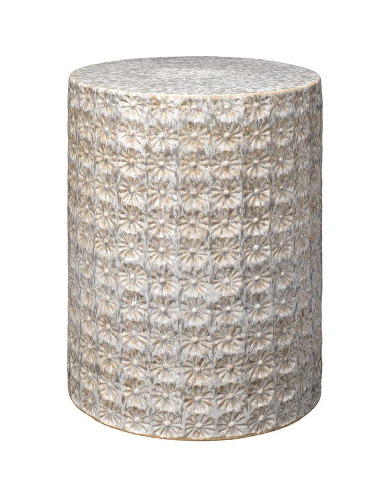 Wildflower Indoor/Outdoor Ceramic Side Table, Cream by Jamie Young