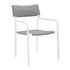 Fenimore Stackable Outdoor Patio Aluminum Dining Armchair In White Gray by Modway Furniture
