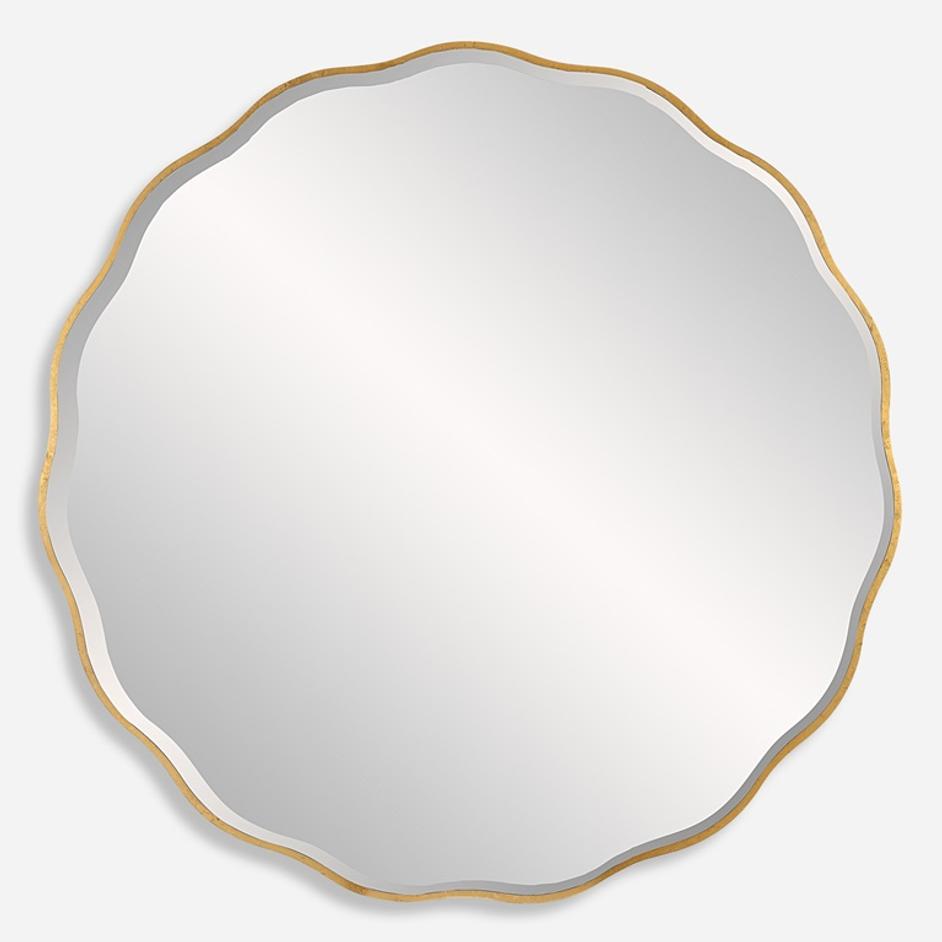 Aneta Large Gold Round Mirror by Uttermost