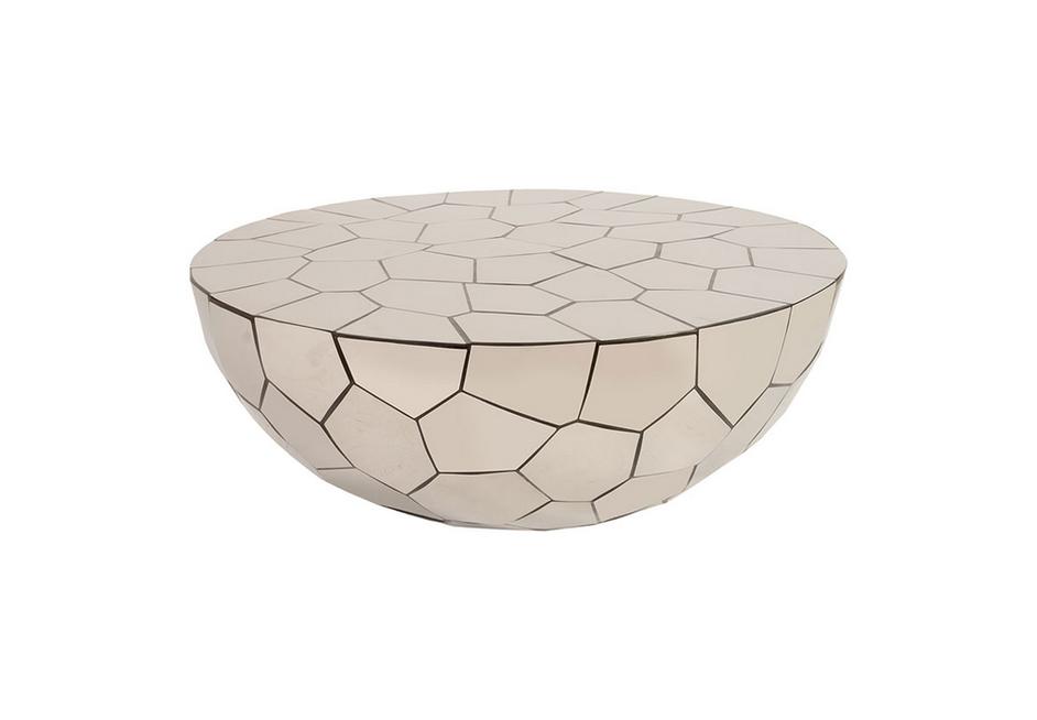 Crazy Cut Coffee Table, SS and Black Grout, Round by PHILLIPS COLLECTION