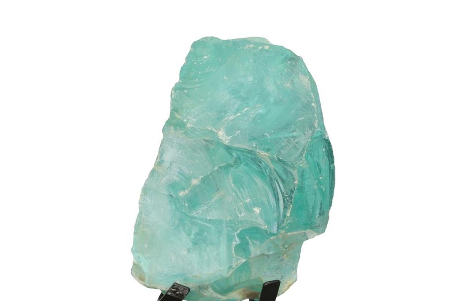 Refractory Glass Sculpture, Blue, On Base by Phillips Collection