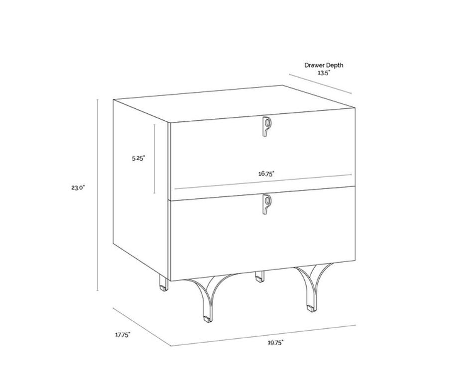 CELINE NIGHTSTAND - SMALL - TEAL by Sunpan