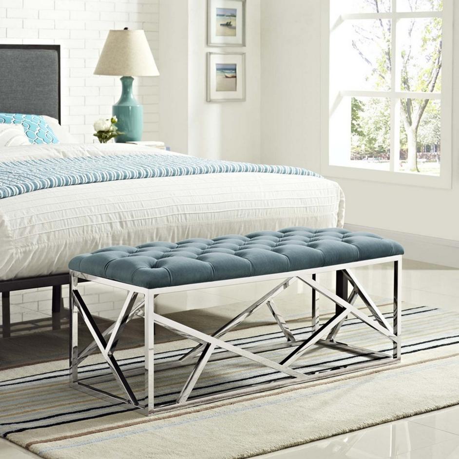 Santoli Bench In Sea Blue by Modway Furniture