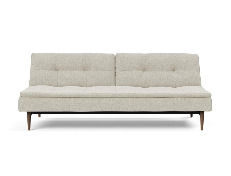 DUBLEXO SLEEPER SOFA in MIXED DANCE NATURAL FABRIC WITH Dark Wood LEGS 527 by INNOVATION USA