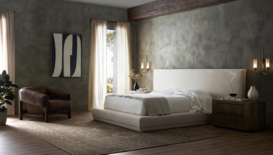 Martina Extra Wide Queen Bed in Bergamo by FOUR HANDS