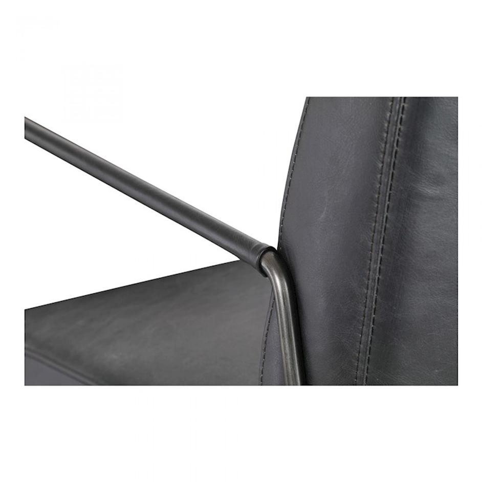 DAGWOOD LEATHER ARM CHAIR ONYX BLACK LEATHER by Moes Home