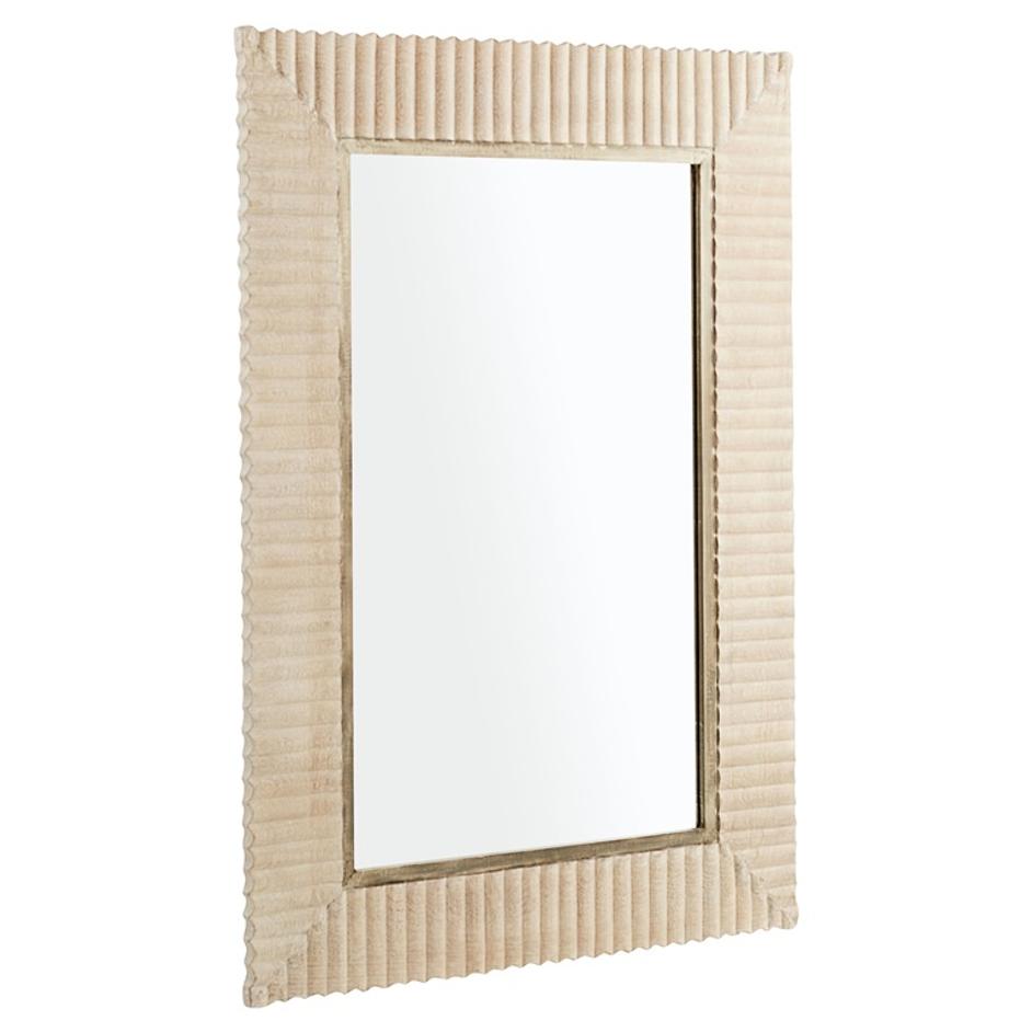 Estriada Rec Mirror|White by Cyan Design