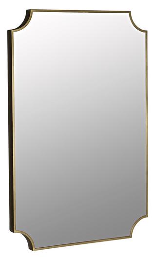 Convexed Industrial Steel Mirror in Antique Brass Finish by Noir Furniture