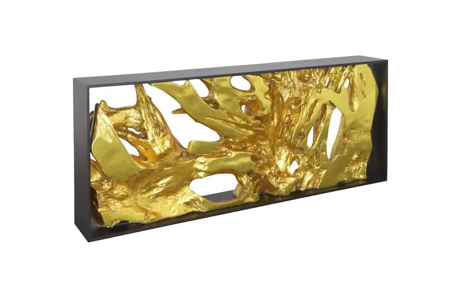 Cast Root Framed Console Table, Wood Frame, Resin, Gold Leaf by Phillips Collection