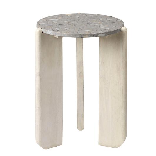 Quarry Wood and Terrazzo Stone Side Table by Jamie Young