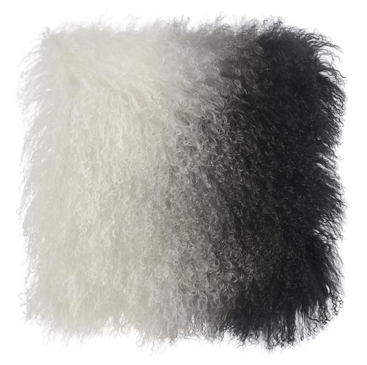Tibetan Sheep Pillow White to Black by tov furniture