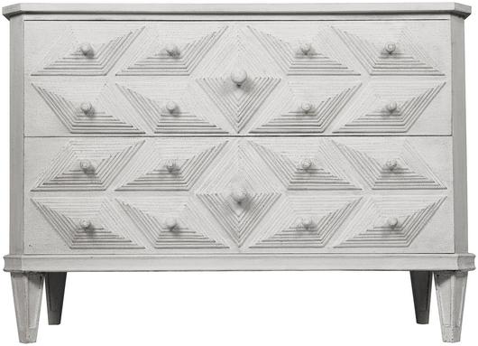 Giza Mahogany and Veneer Dresser in White Weathered Finish by Noir Furniture