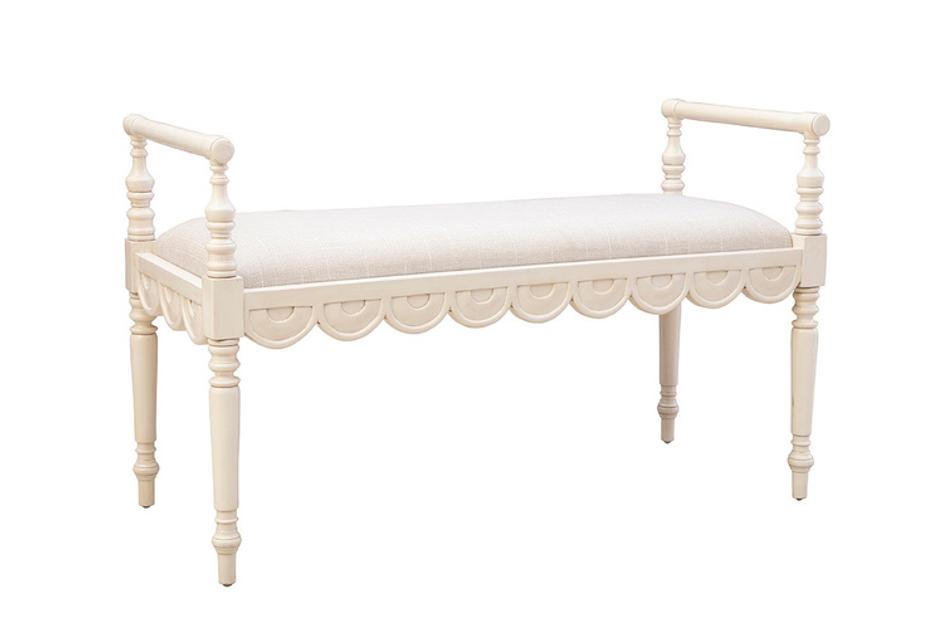 Cream Juliet Bench by Furniture Classics