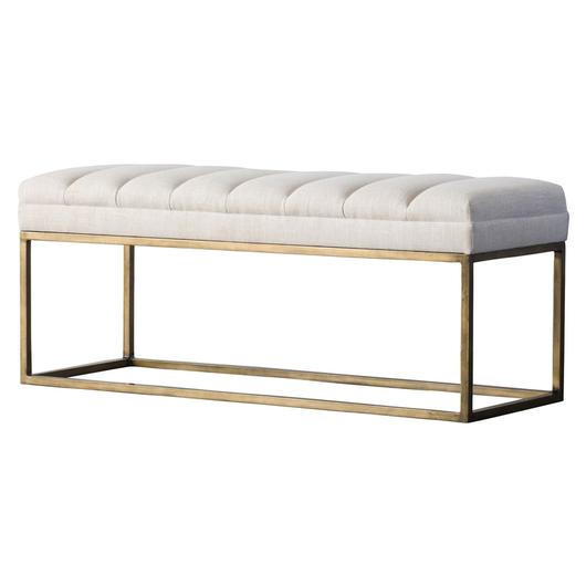 Darius Fabric Bench In Shortbread by New Pacific Direct