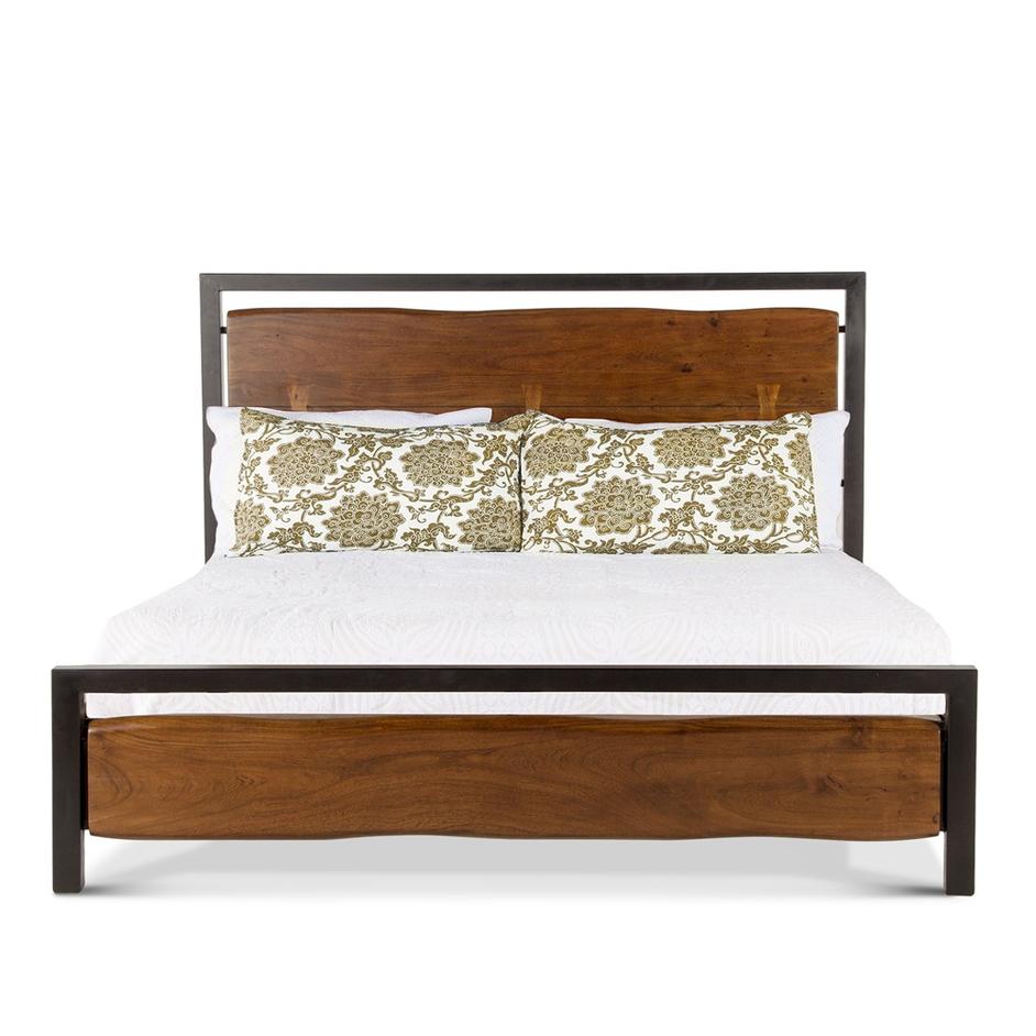 Aspen Acacia Wood King Bed in Walnut Finish by Home Trends & Design