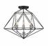 Geo 3 Light Semi Flush Mount in Matte Black + Chrome Finish by Z-Lite