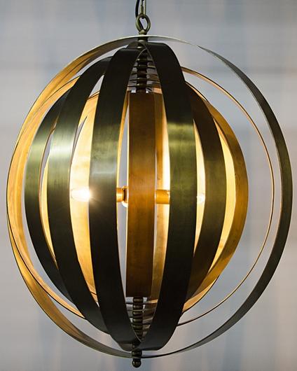 Tournant Pendant, Antique Brass by Noir Furniture