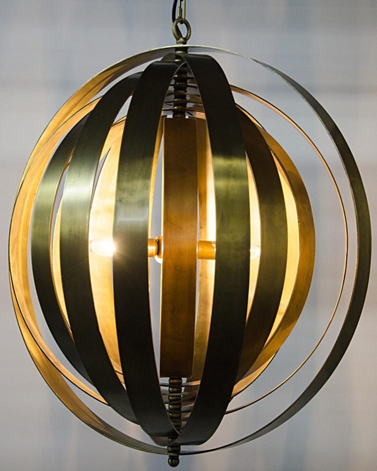 Tournant Pendant, Antique Brass by Noir Furniture