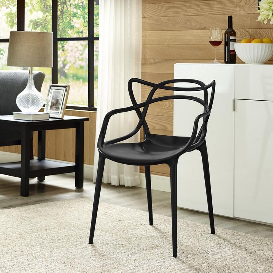 Gaile Dining Armchair In Black by Modway Furniture