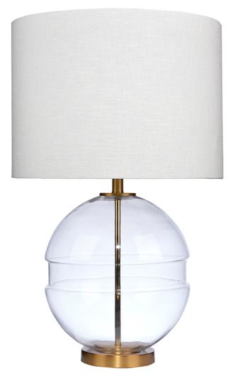 Satellite Glass Table Lamp, Antique Brass by Jamie Young