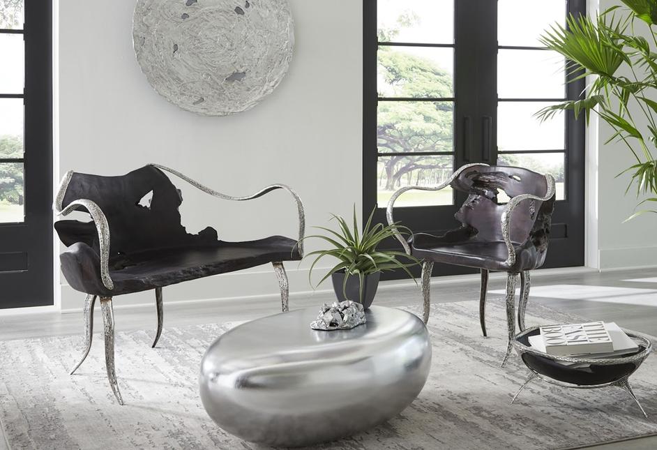 Graven Table Top Bowl, Black and Stainless Steel by Phillips Collection