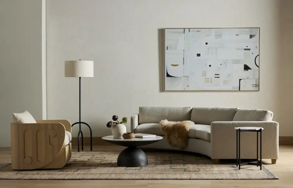 Heidi Sofa-130" In Tacoma Ivory And Distressed Natural by Four Hands