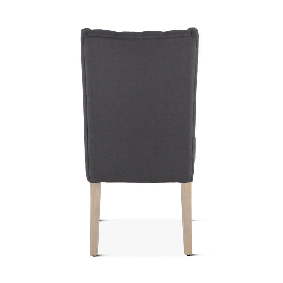 Lara Dark Gray Linen Dining Chair with Napoleon Legs by Home Trends & Design