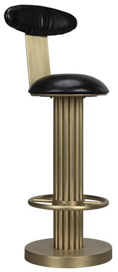 Sedes Bar Stool, Steel with Brass Finish by Noir Furniture