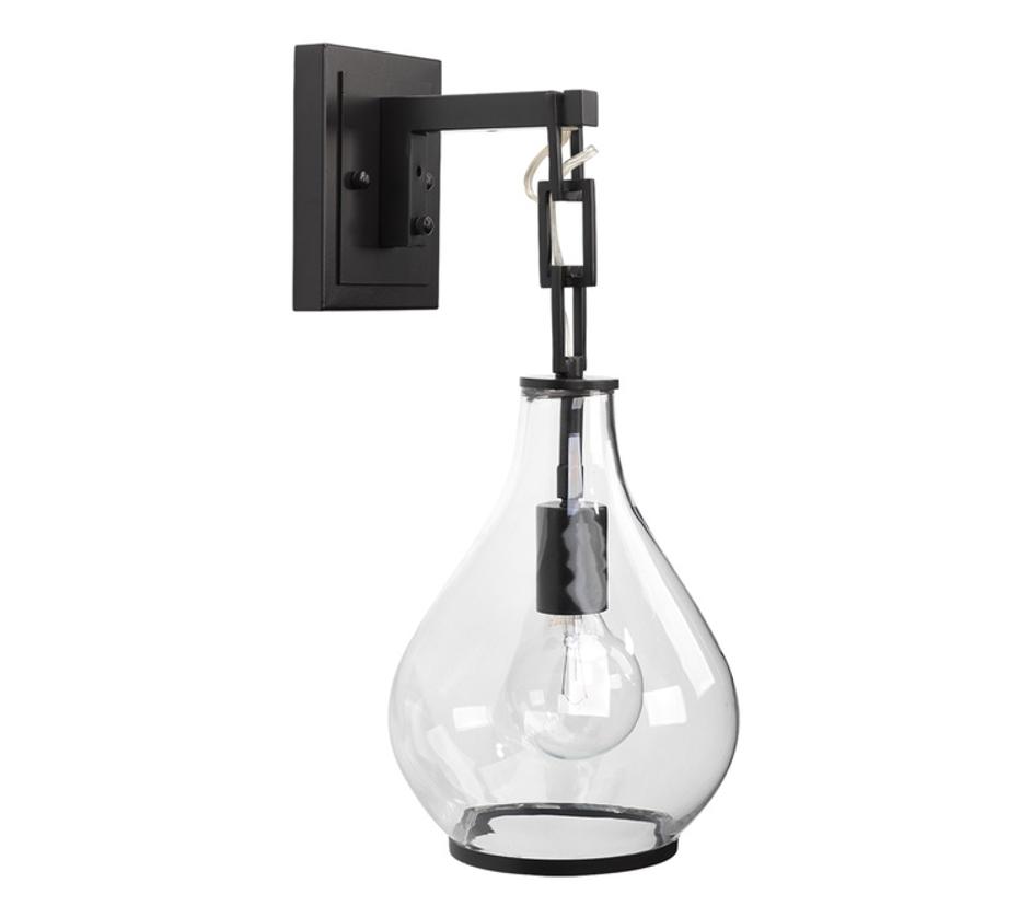 Tear Drop Hanging Wall Sconce, Clear Glass and Bronze by Jamie Young