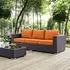 Minerva Outdoor Patio Sofa In Espresso Orange by Modway Furniture