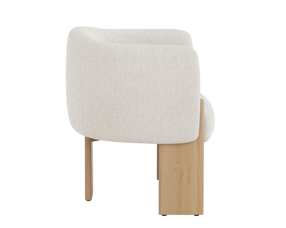 TRINE LOUNGE CHAIR - RUSTIC OAK - DOVE CREAM by Sunpan
